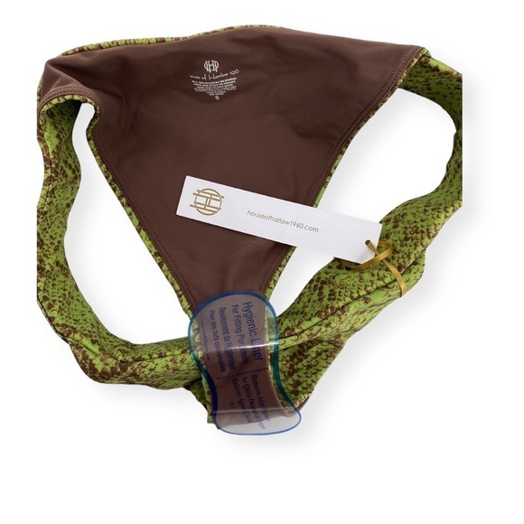 House of Harlow 1960 | NEW Anastasia Bikini Bottom in Green Python Size S - Picture 9 of 9